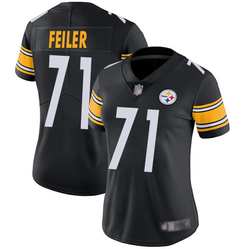 Women Pittsburgh Steelers Football #71 Limited Black Matt Feiler Home Vapor Untouchable Nike NFL Jersey